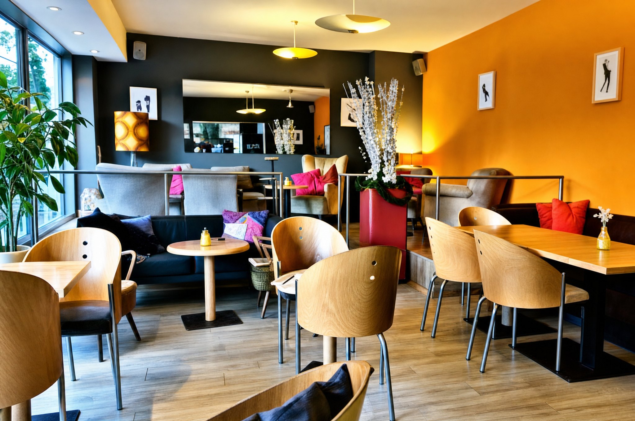 Gemütliches Café-Interieur im 70er-Jahre-Stil bei KAWA in Köln